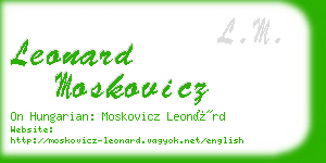leonard moskovicz business card
